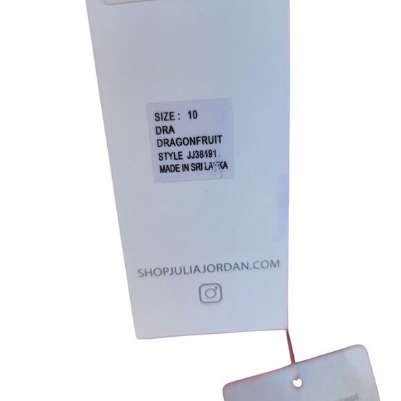 JULIA JORDAN 3/4 SLEEVE CASCADE RUFFLE DRESS SIZE 10 DRAGON FRUIT PINK - Picture 9 of 9